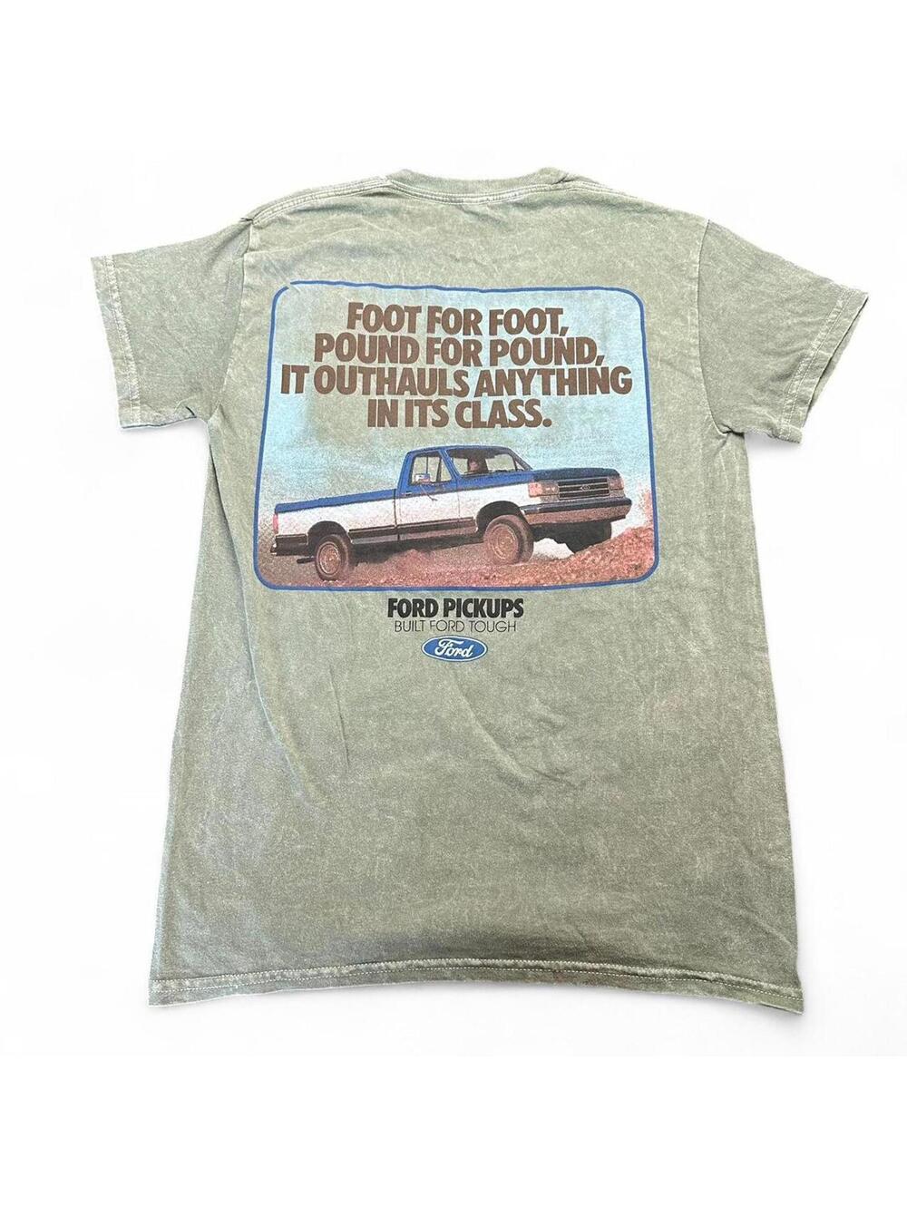 Ford Pickups Built Ford Tough Truck Graphic Tee Green Small